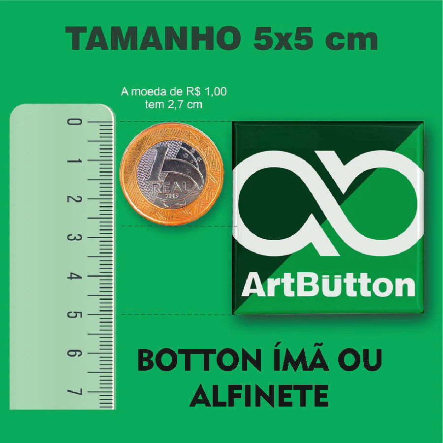 1 Ímã de Geladeira Personalizado - 5x5 cm