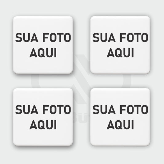4 Ímãs de Geladeiras Personalizados - 5x5 cm